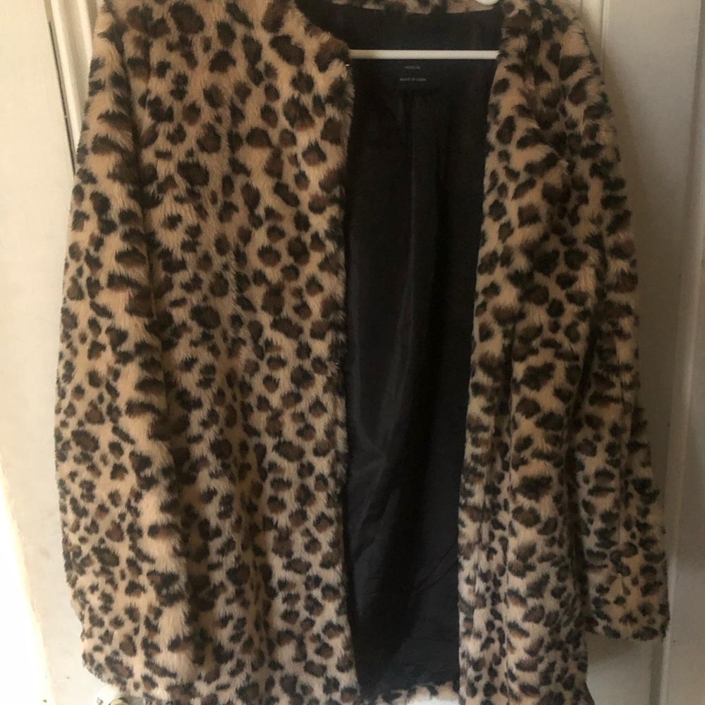 Cheetah print fur coat